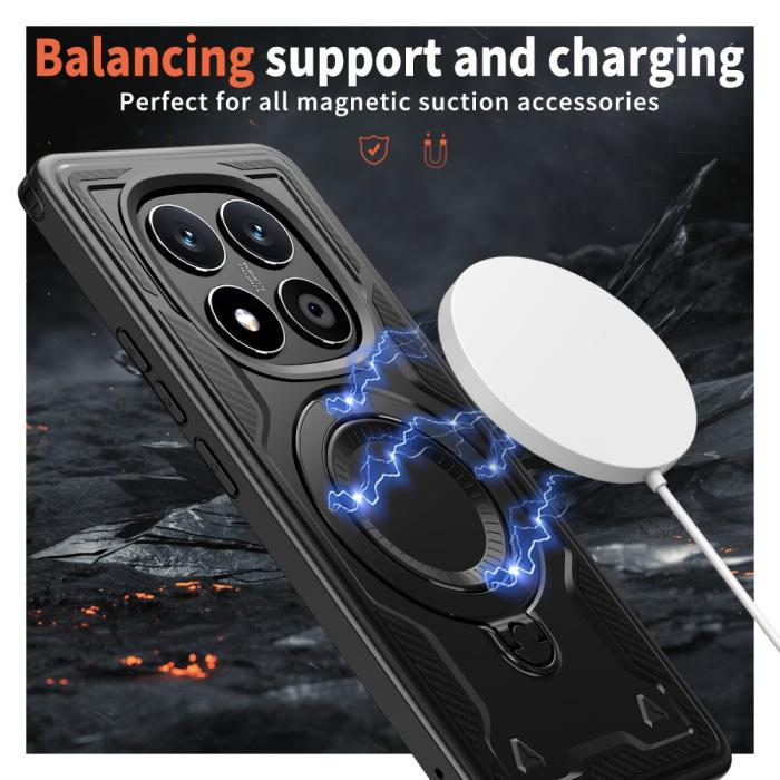 Bild 3,  Xiaomi Redmi Note 14 Pro 5G Skal MagSafe Kickstand Hybrid Svart - Teknikhallen.se
