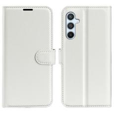  Samsung Galaxy A54 5G Fodral Litchi L&auml;der Vit - Teknikhallen.se