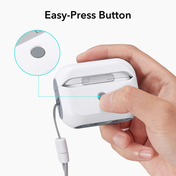 Bild 2, ESR ESR AirPods Pro 1/2 Fodral Orbit MagSafe HaloLock Vit - Teknikhallen.se