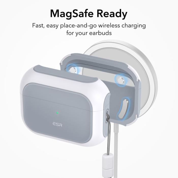 Bild 3, ESR ESR AirPods Pro 1/2 Fodral Orbit MagSafe HaloLock Vit - Teknikhallen.se