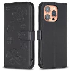  iPhone 16 Pro Fodral Fyrkl&ouml;ver L&auml;der Svart - Teknikhallen.se