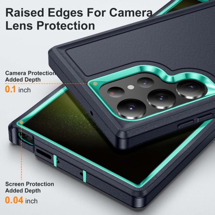 Bild 4,  Galaxy S24 Ultra Skal Xtreme Shockproof Hybrid Svart/Cyan - Teknikhallen.se
