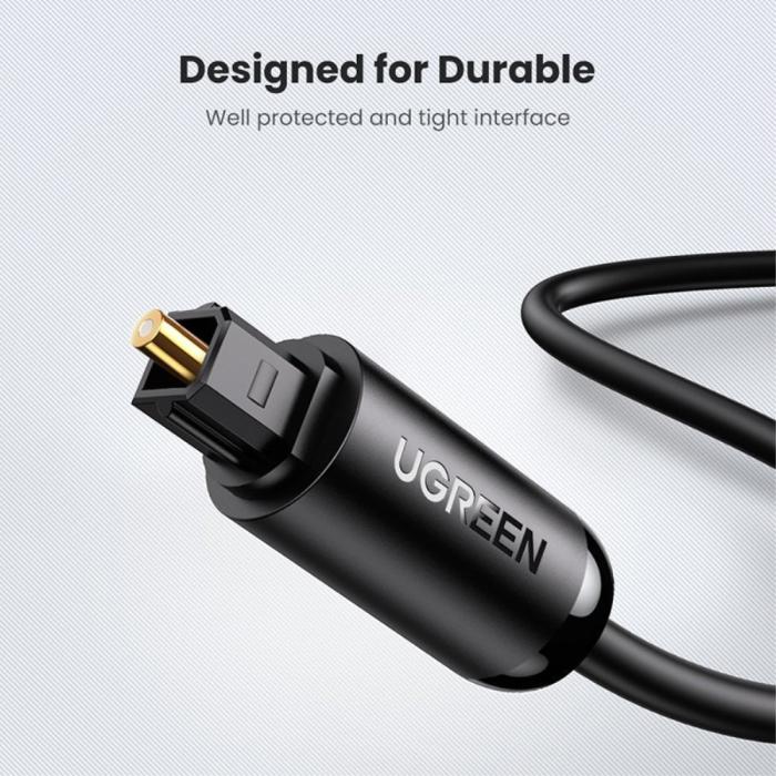 Bild 5, UGREEN UGREEN 1.5m Optisk Ljudkabel Toslink Svart - Teknikhallen.se
