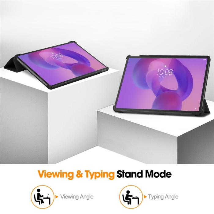Bild 5,  Lenovo Idea Tab Pro Fodral Tri-Fold Läder Svart - Teknikhallen.se