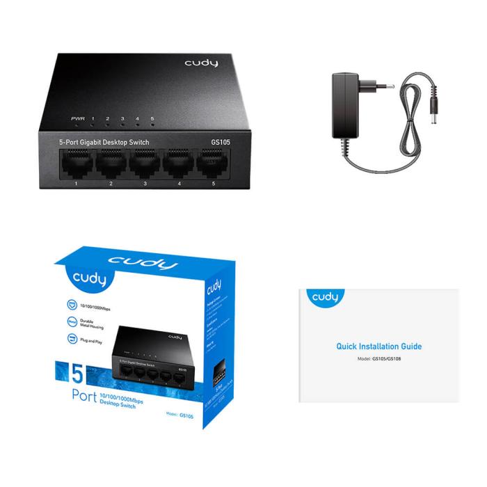 Bild 3, Cudy Cudy Switch GS105 5-port Gigabit Svart - Teknikhallen.se