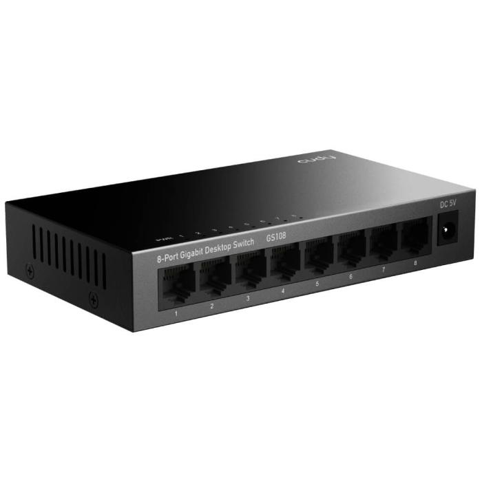 Bild 2, Cudy Cudy Switch GS108 8-port Gigabit Svart - Teknikhallen.se