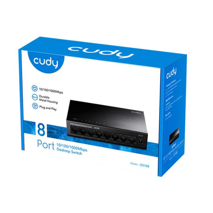 Bild 4, Cudy Cudy Switch GS108 8-port Gigabit Svart - Teknikhallen.se