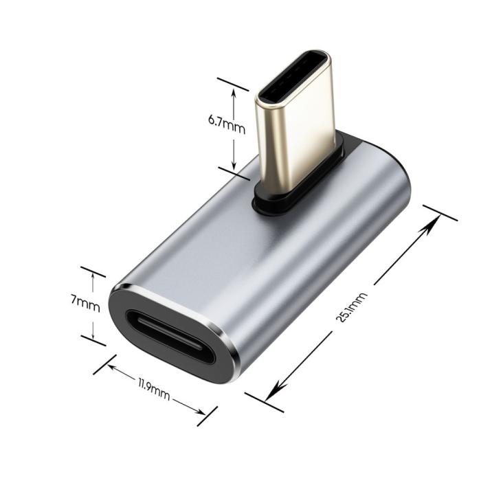Bild 2, Tech-Protect Tech-Protect USB-C - USB-C Adapter UltraBoost Grå - Teknikhallen.se