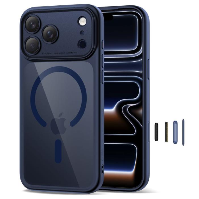 Bild 2, Tech-Protect Tech-Protect iPhone 17 Pro Skal MagSafe MagPeak Deep Blue/Clear - Teknikhallen.se