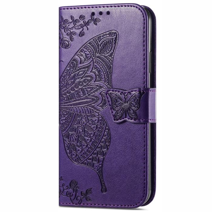 Bild 2,  Xiaomi 11T / 11T Pro Fodral Läder Butterfly Lila - Teknikhallen.se