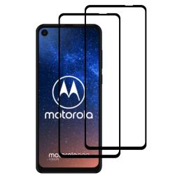  Motorola One Vision - 2-Pack härdat glas - Heltäckande skärmskydd - Teknikhallen.se