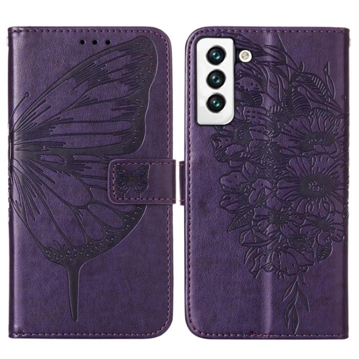 Bild 2,  Samsung Galaxy S22 Fodral Butterfly Läder Lila - Teknikhallen.se