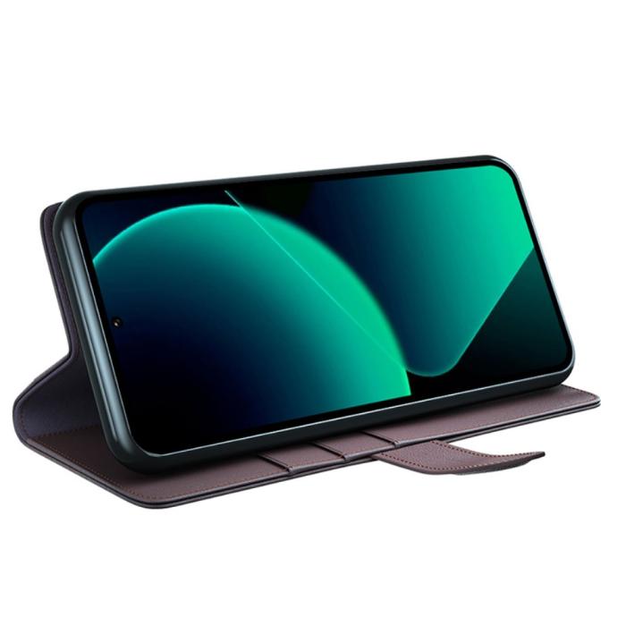 Bild 3,  Xiaomi 13T / 13T Pro Fodral Premium Äkta Läder Brun - Teknikhallen.se