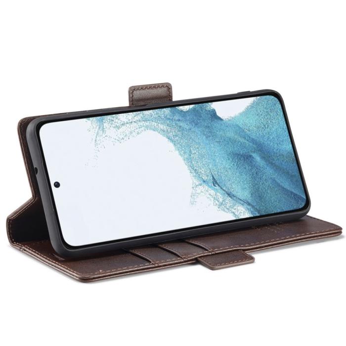 Bild 3, LC.IMEEKE LC.IMEEKE Samsung Galaxy S23 Plus Fodral Läder Brun - Teknikhallen.se