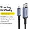 BASEUS Baseus 2m USB-C - DisplayPort Nylon Kabel 8K 60Hz Svart - Teknikhallen.se