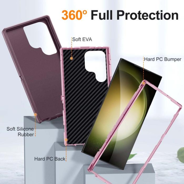 Bild 3,  Galaxy S24 Ultra Skal Xtreme Shockproof Hybrid Lila/Rosa - Teknikhallen.se