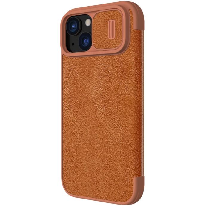 Bild 3, NILLKIN NILLKIN iPhone 15 Plus Fodral Qin CamShield Brun - Teknikhallen.se