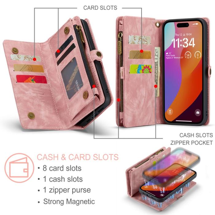Bild 5, CASEME CASEME iPhone 16 Pro Max Fodral Multifunktionell Rosa - Teknikhallen.se