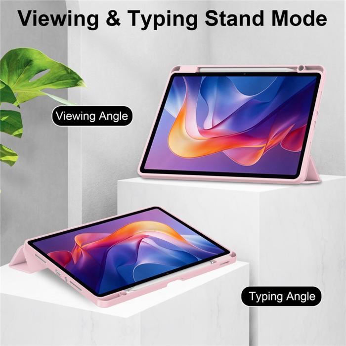 Bild 3,  Xiaomi Redmi Pad 2 Fodral Tri-Fold Hybrid Rosa - Teknikhallen.se