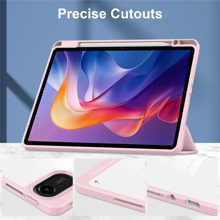 Bild 4,  Xiaomi Redmi Pad 2 Fodral Tri-Fold Hybrid Rosa - Teknikhallen.se