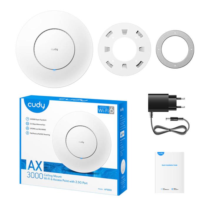 Bild 5, Cudy Cudy Acces Point AP3000 AX3000 Gigabit PoE Mesh Vit - Teknikhallen.se
