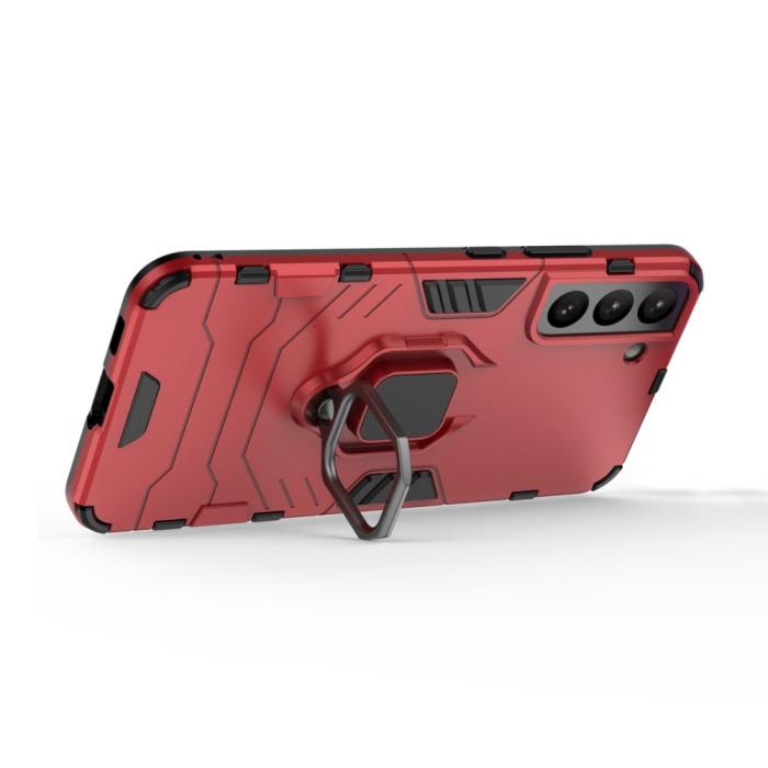 Bild 4,  Samsung Galaxy S22 Plus Skal Ring Hybrid Armor Röd - Teknikhallen.se