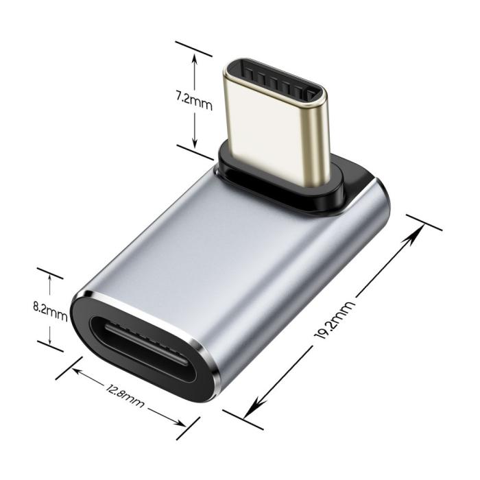Bild 2, Tech-Protect Tech-Protect USB-C - USB-C Adapter UltraBoost Grå - Teknikhallen.se
