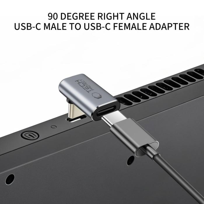Bild 3, Tech-Protect Tech-Protect USB-C - USB-C Adapter UltraBoost Grå - Teknikhallen.se