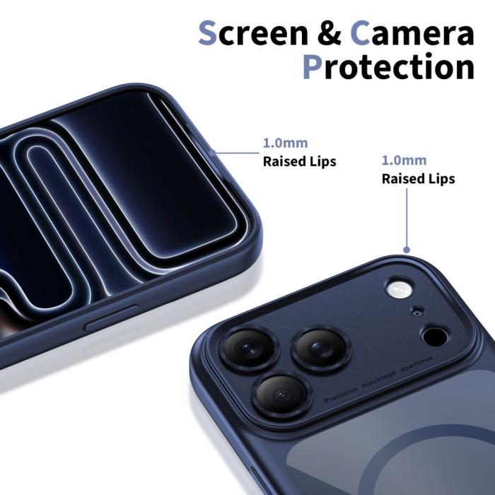 Bild 4, Tech-Protect Tech-Protect iPhone 17 Pro Skal MagSafe MagPeak Deep Blue/Clear - Teknikhallen.se