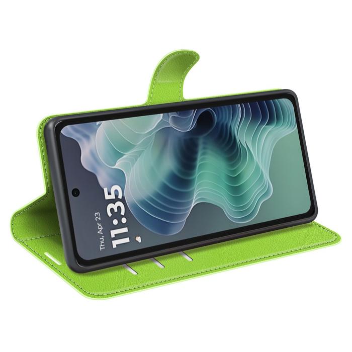 Bild 3,  Motorola Moto G35 5G Fodral Litchi Läder Grön - Teknikhallen.se