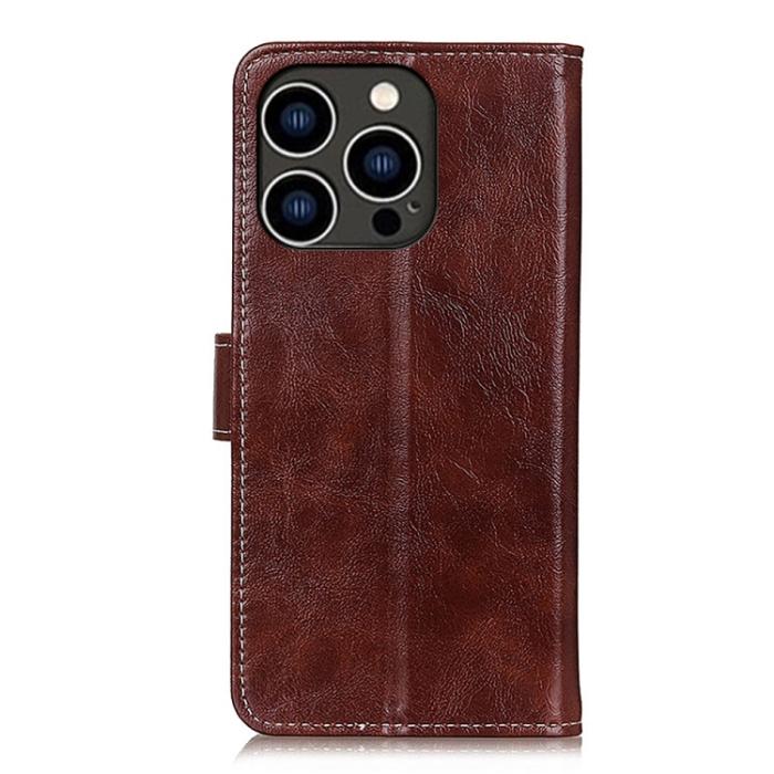 Bild 3,  iPhone 15 Pro Fodral Retro Crazy Horse Brun - Teknikhallen.se