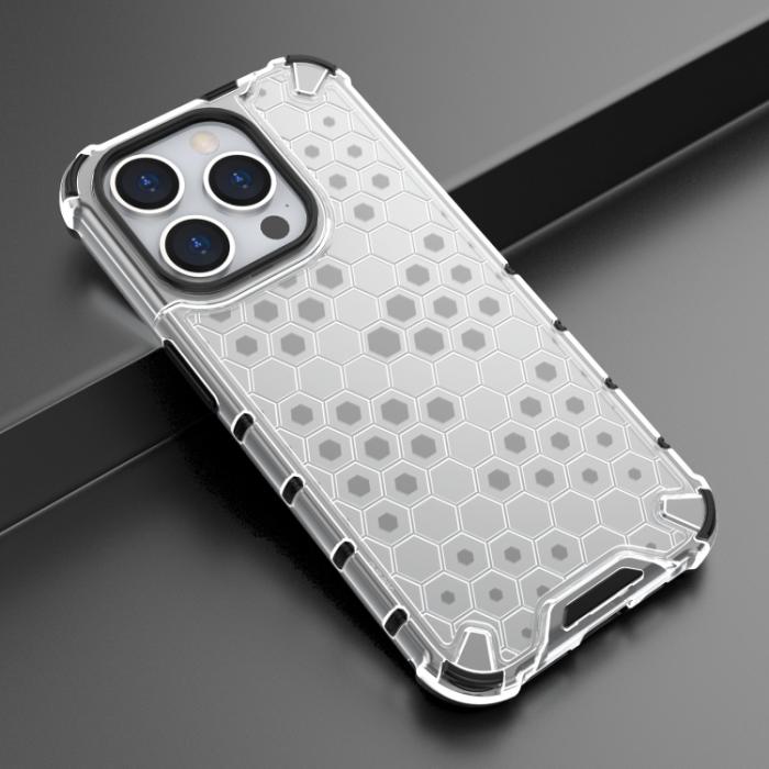 Bild 2,  iPhone 15 Pro Skal Shockproof Honeycomb Vit - Teknikhallen.se