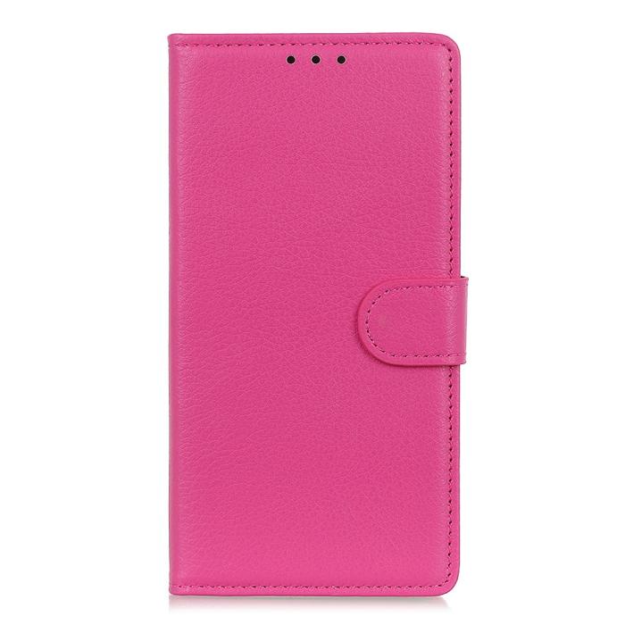 Bild 2,  OnePlus 7T - Litchi Plånboksfodral - Rosa - Teknikhallen.se