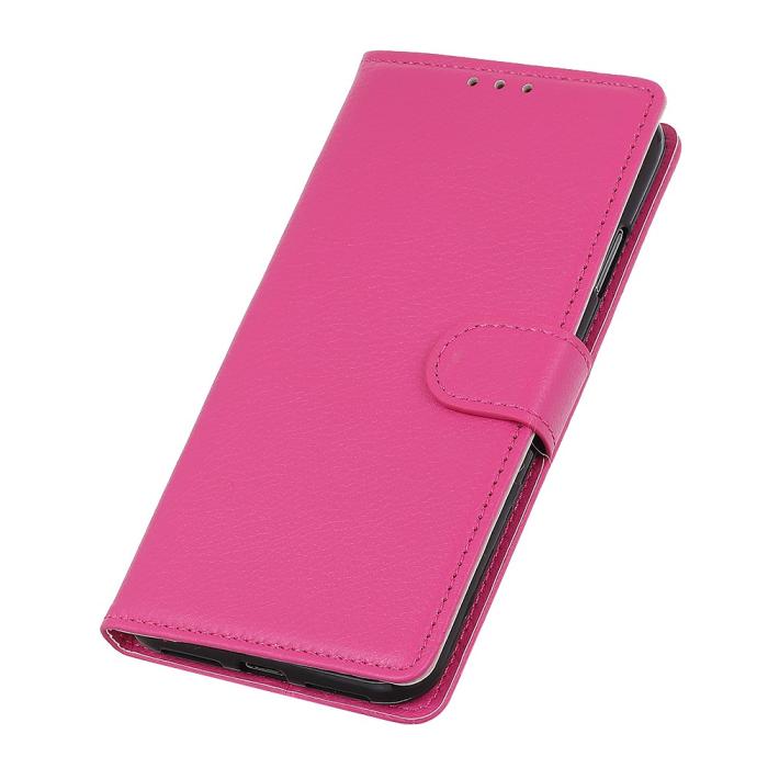 Bild 4,  OnePlus 7T - Litchi Plånboksfodral - Rosa - Teknikhallen.se