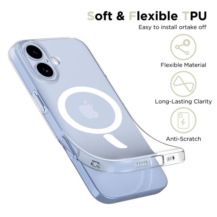 Bild 3, Tech-Protect Tech-Protect iPhone 17 Skal MagSafe FlexAir Transparent - Teknikhallen.se