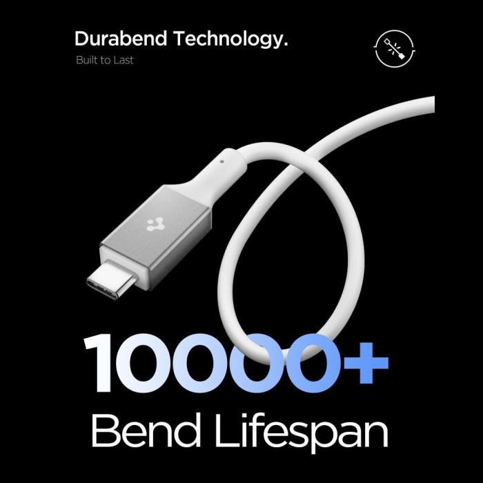 Bild 5, Spigen Spigen 1.2m 240W USB-C - USB-C Kabel Essential Vit - Teknikhallen.se