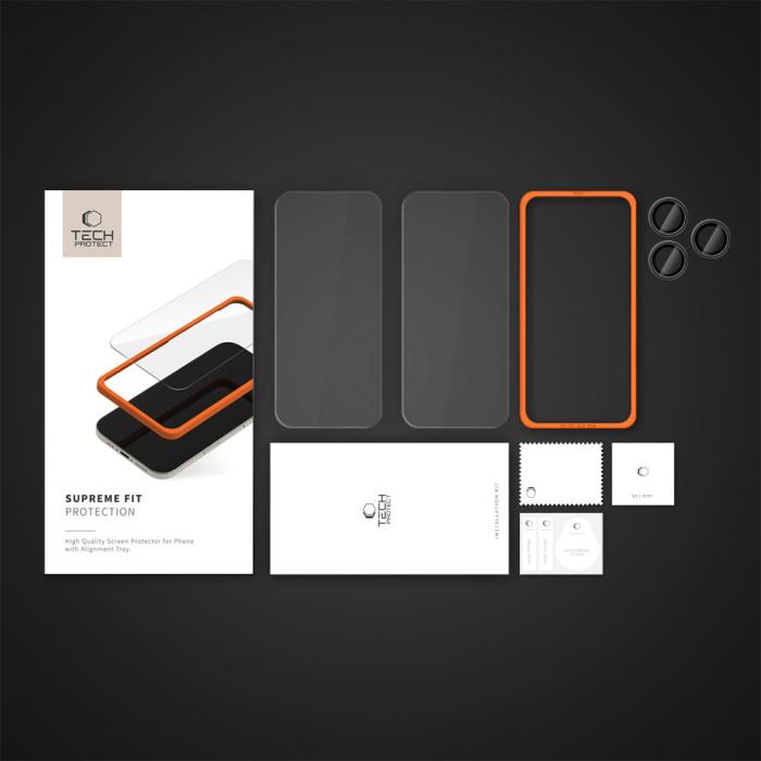 Bild 2, Tech-Protect Tech-Protect iPhone 16 Pro Max 3-PACK Skärmskydd/Linsskydd - Teknikhallen.se