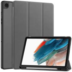  Samsung Galaxy Tab A9 Plus Fodral Tri-Fold Pennh&aring;llare Gr&aring; - Teknikhallen.se