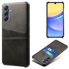  Samsung Galaxy A15 5G Skal L&auml;derbelagt Med Kortfack Svart - Teknikhallen.se