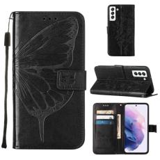  Samsung Galaxy S22 Fodral Butterfly L&auml;der Svart - Teknikhallen.se
