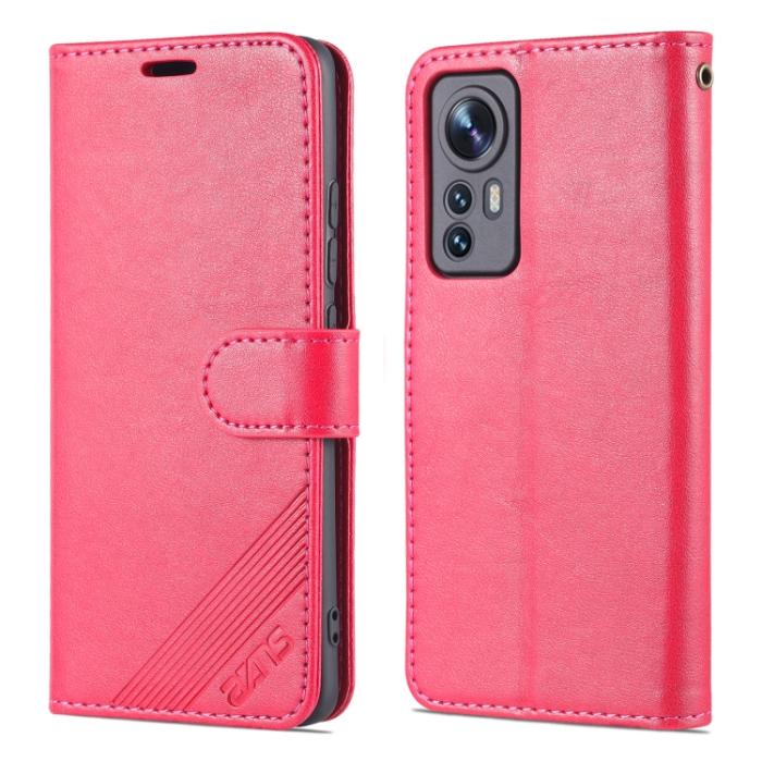 Bild 2, AZNS AZNS Xiaomi 12 Fodral Läder Röd - Teknikhallen.se
