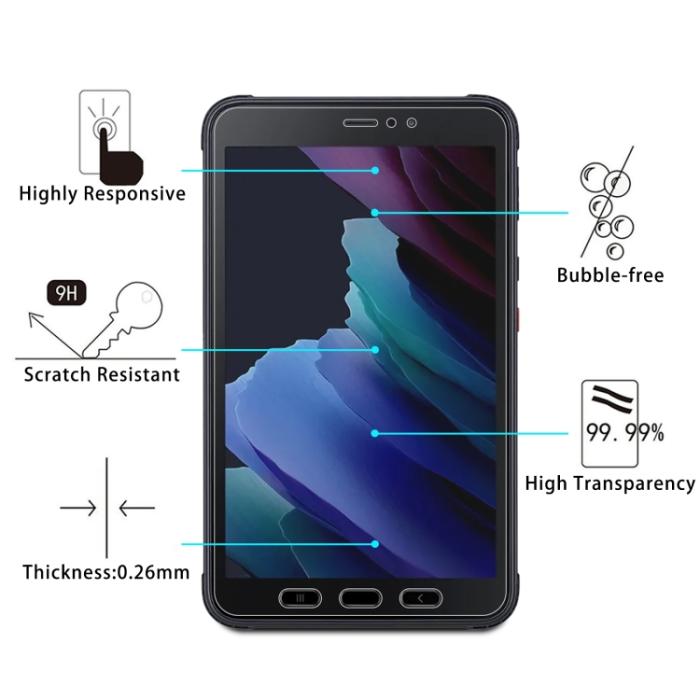 Bild 3,  Samsung Galaxy Tab Active 3 Skärmskydd Härdat Glas - Teknikhallen.se