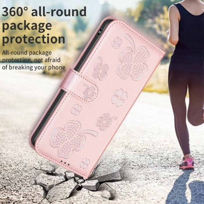 Bild 5,  iPhone 16 Pro Fodral Fyrklöver Läder Roséguld - Teknikhallen.se
