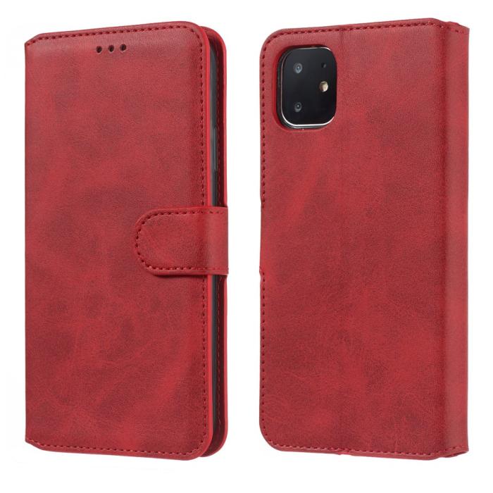 Bild 3,  iPhone 11 Fodral Solid Läder Röd - Teknikhallen.se