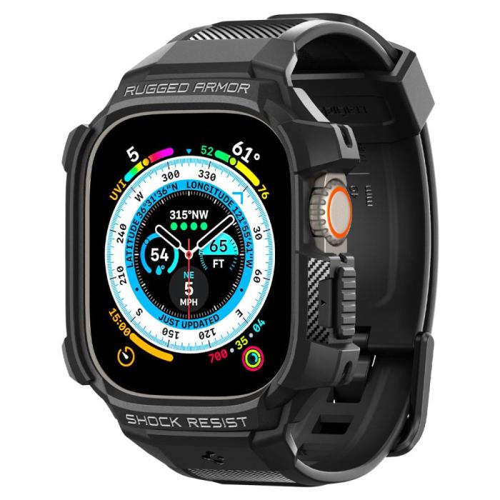 Bild 2, Spigen Spigen Apple Watch Ultra 49 mm Skal/Armband Rugged Armor 'Pro' Svart - Teknikhallen.se