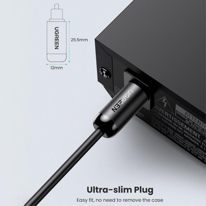 Bild 6, UGREEN UGREEN 1m Optisk Ljudkabel Toslink Svart - Teknikhallen.se