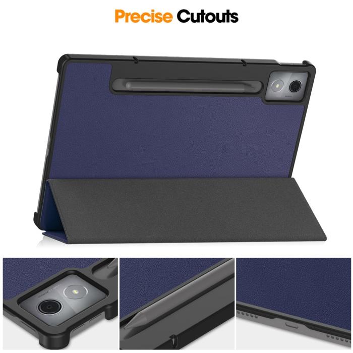 Bild 4,  Lenovo Idea Tab Pro Fodral Tri-Fold Läder Mörk Blå - Teknikhallen.se