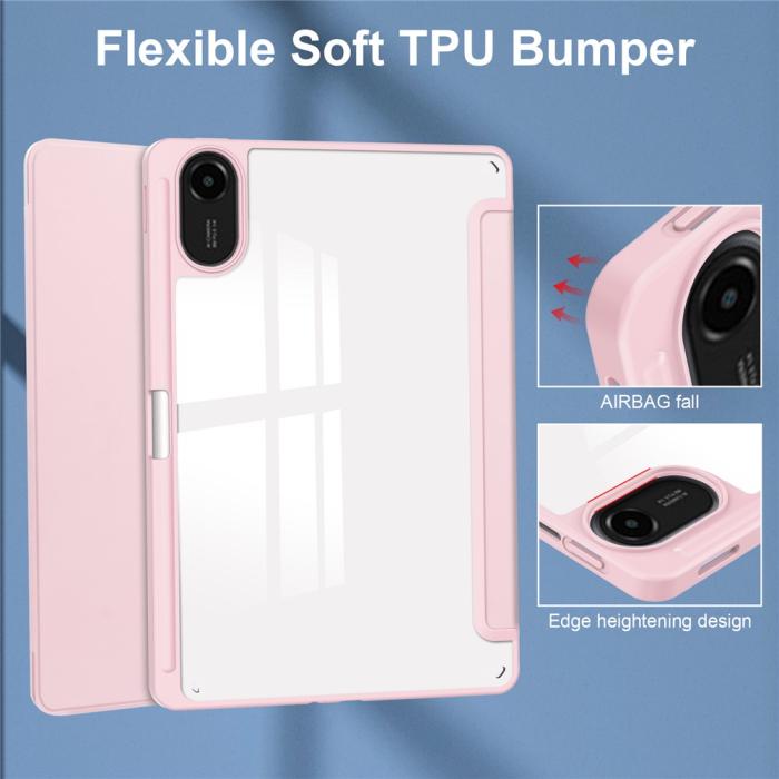 Bild 5,  Xiaomi Redmi Pad 2 Fodral Tri-Fold Hybrid Rosa - Teknikhallen.se