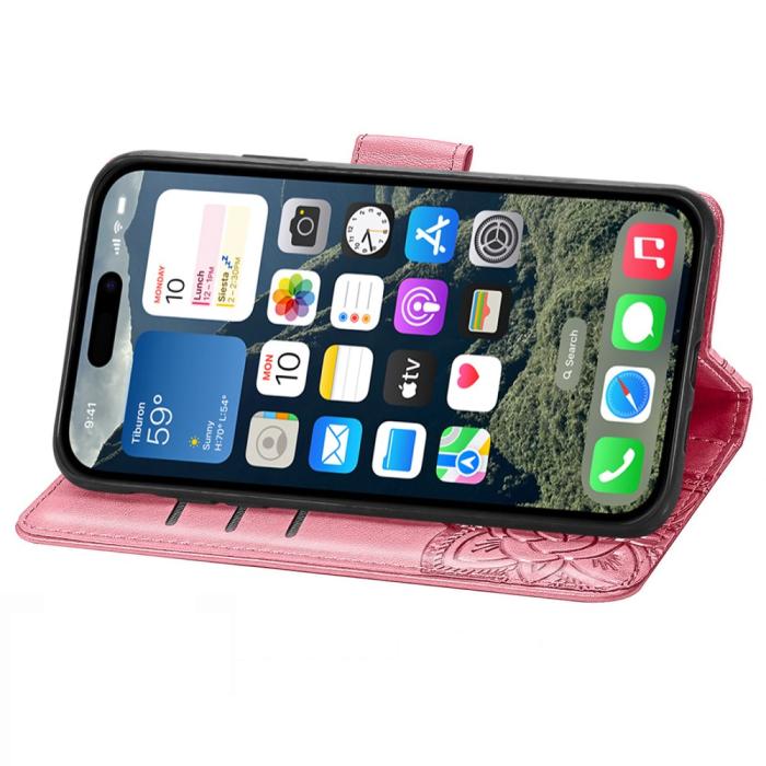 Bild 3,  iPhone 16 Fodral Fjäril Tryck Rosa - Teknikhallen.se