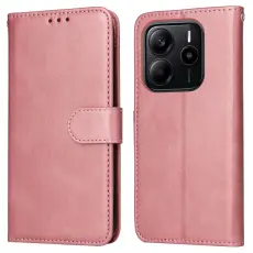  Xiaomi Redmi Note 14 4G Fodral L&auml;der Folio Ros&eacute;guld - Teknikhallen.se